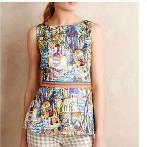 Anthropologie Multicolor Artistic Blouse